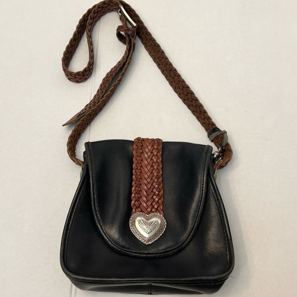 VINTAGE 90’s BRIGHTON LEATHER BRAIDED STRAP CROSSBODY BAG